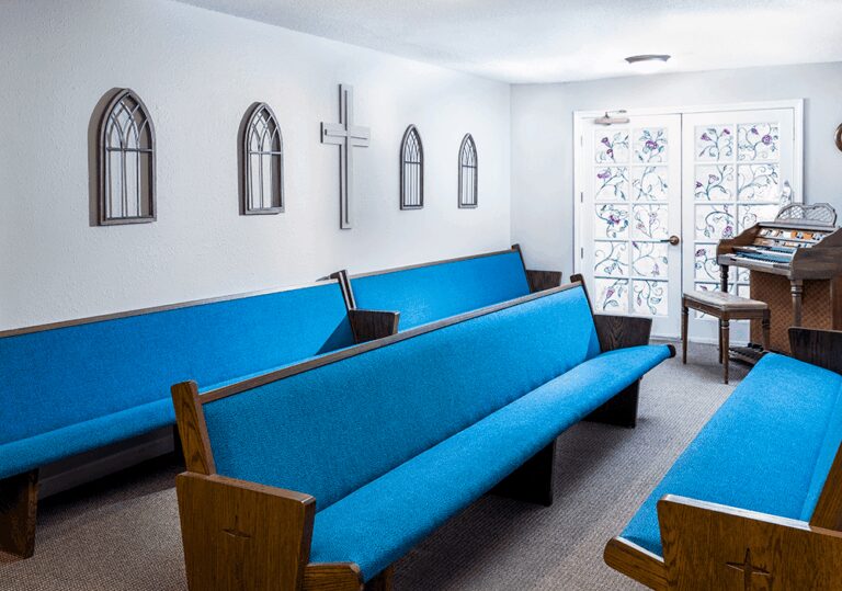 Pews in the chapel