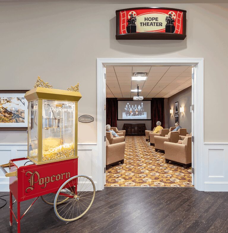 Movie room and popcorn